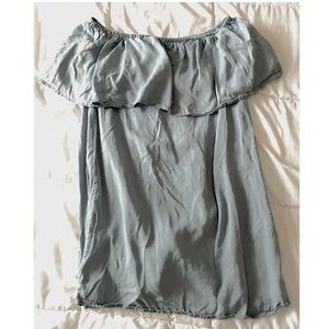 Off the Shoulder Jean Sun Dress